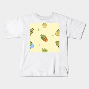 Cute Cactus Kawaii Pattern Kids T-Shirt